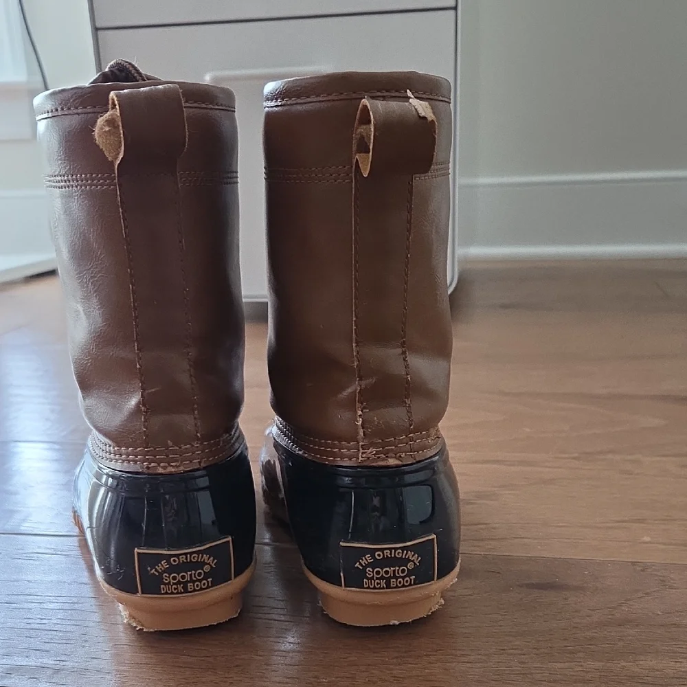 Brown and Black Duck Boots Kids - Lace Up Waterproof Style - Picture 2 of 7